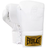 Gants de boxe Everlast 1910 Pro Lace-Up en cuir blanc – ajustement professionnel et protection renforcée pour entraînements intensifs. myglove maroc