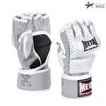 gants d'entrainement mma gris blanc fighter metal boxe